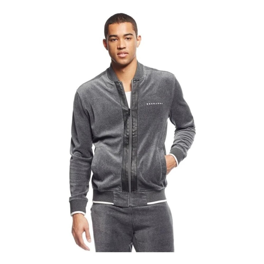 Mens Sean John 3XL Gray Velour Track Jacket Full Zip NWT 7608 Hip Hop